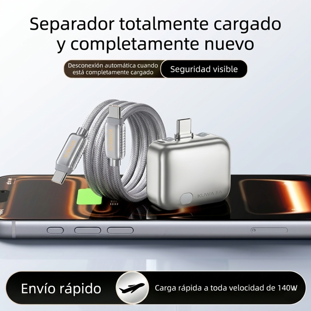 Adaptador de Carga Rapida de 140W con Separador de Seguridad
