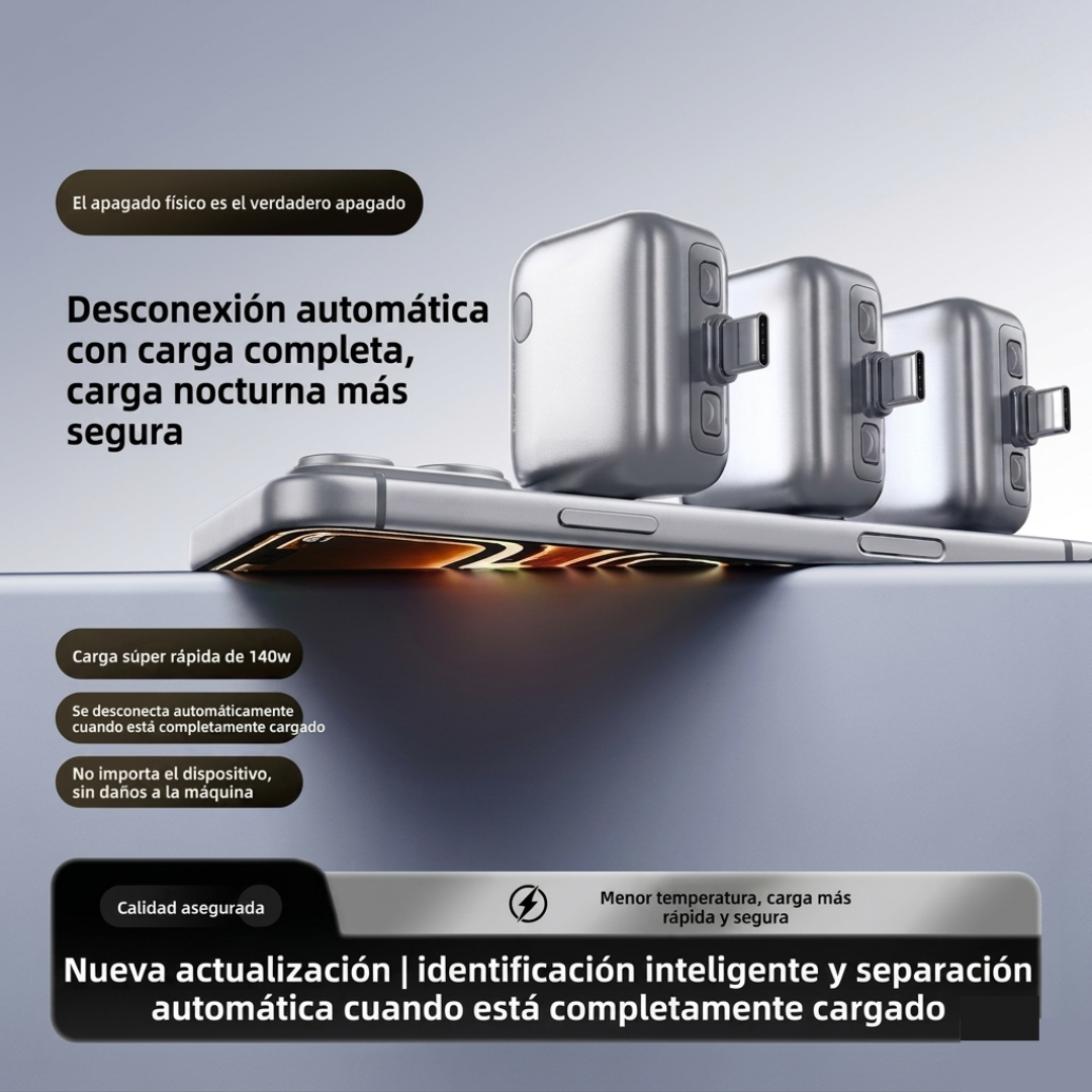 Adaptador de Carga Rapida de 140W con Separador de Seguridad
